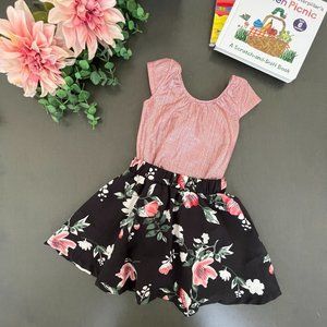 Baileys Blossoms Skater skirt & Leotard 2 piece outfit - Size 4T
